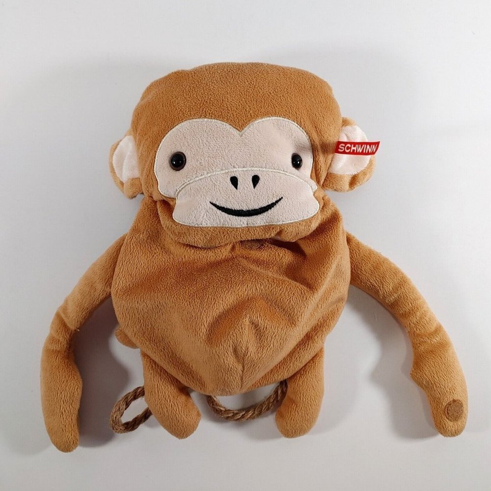 SCHWINN FRIENDS Monkey Handlebar Plush Bag Backpack Hook and  Loop Kids Carry